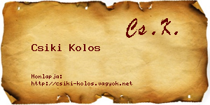 Csiki Kolos névjegykártya