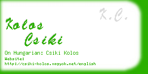 kolos csiki business card